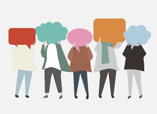 good communication - people with speech bubbles - communicate blog for Clarity CIC